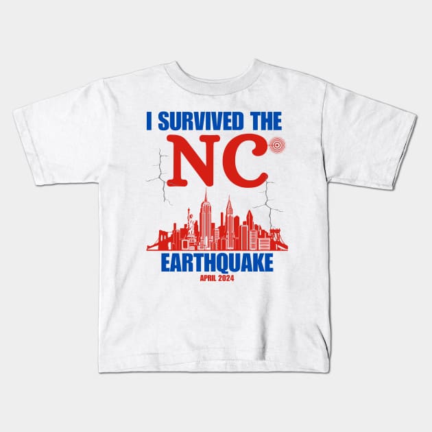 I Survived The NYC Earthquake Kids T-Shirt by Mojakolane